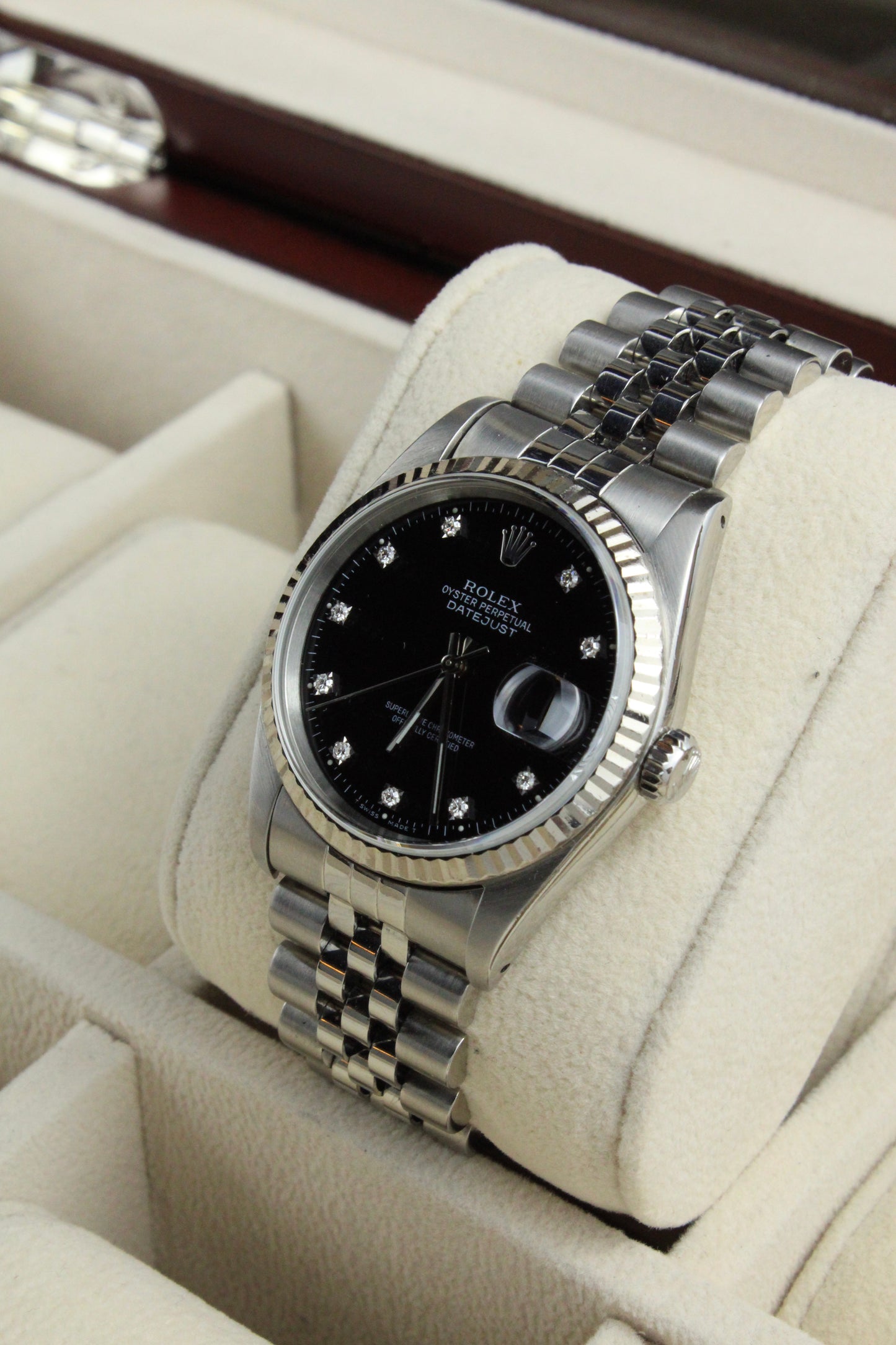 Rolex Oyster Perpetual Datejust 16234 Black Diamond Dot Dial